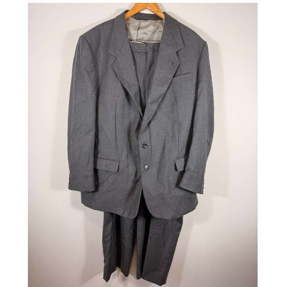 Moores Britanny Internationale Grey Pinstripe Wool Suit 2pc 48 Long Tall Canada